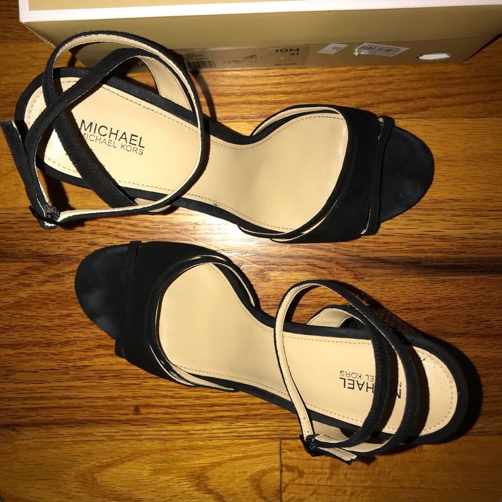 Platform Suede Block Heels - image 6